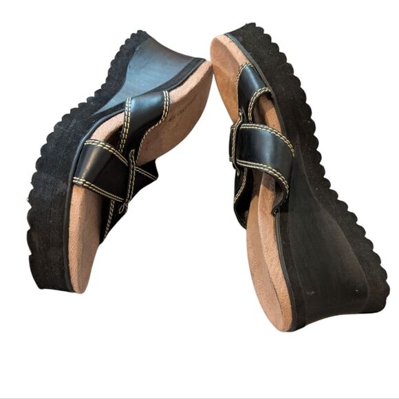 Vintage Lower East Side Y2K Black Tan Platform Sandals Women's Size 9 - Picture 2 of 7